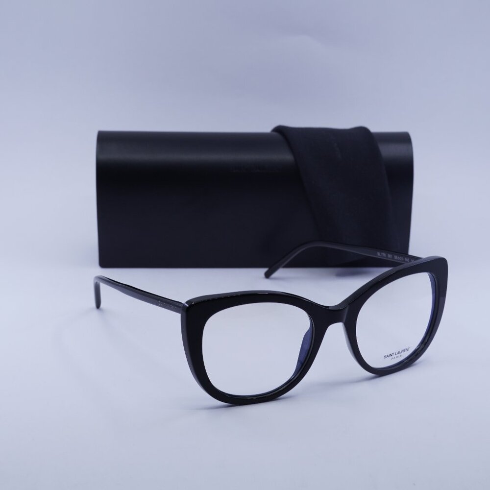 Saint Laurent SL778 001 Square Eyeglasses 55mm – Black